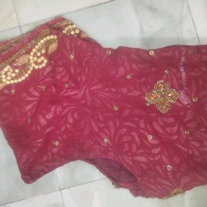 Marron Coloured Saree With Full Of Work Design 🥰