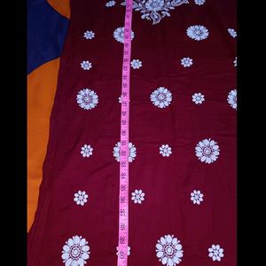 Maroon Chikankari Kurta +Freebie😍❤