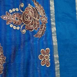 Blue Worked Saree