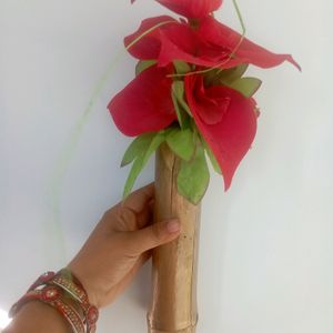 Wooden Flower Pot With Flowers At Low Price.... Grab Fast