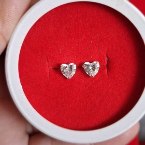 Beautiful Heart Shape Studs Silver