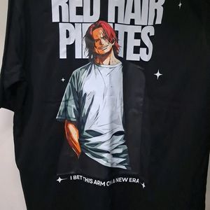 NEW BLACK RED HAIR PIRATES T-Shirt No Tag