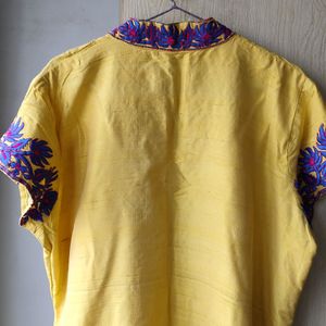 Embroidered Raw Silk Kurta