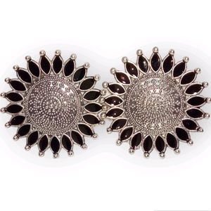 Black Flower Earrings