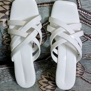 White Criss-cross Wedges Heels Sandles Every Size