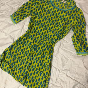 Lime straight short kurta