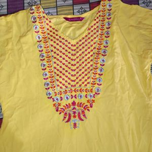 Yellow Colour Branded Kurti