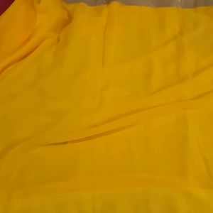 Plain yellow sari