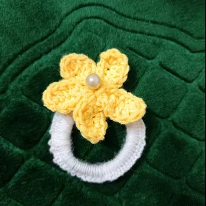 Crochet Flower Hair-Tie 🌼