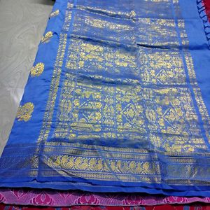 Blue Silk Saree Rarely Used