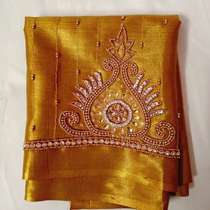 🤩🤩Beautiful Gold Shine Maggam Work Blouse Piece