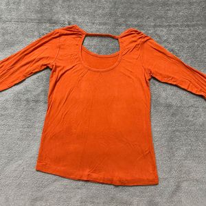 Imported Orange Fitted Top