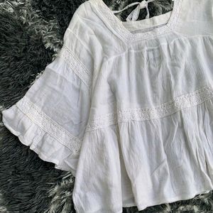 crotchet white lace top