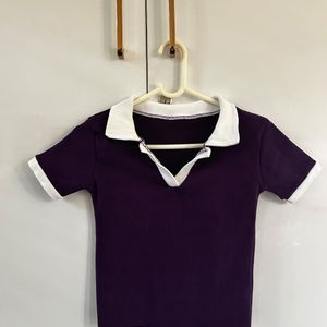 Dark Purple Retro Crop Top