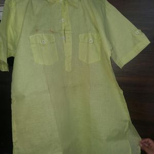 Lemon Color Kurta Perfect Fit With Jeans Size 44