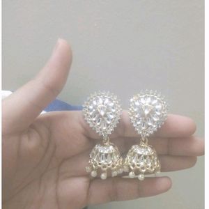 White Jhumkas