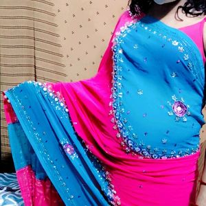 Full Stone Work Only Saree Not Blouse