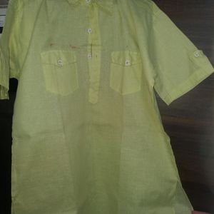 Lemon Color Kurta Perfect Fit With Jeans Size 44