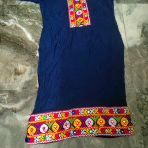 Blue Embroaidary Kurtis Red Palazzo.