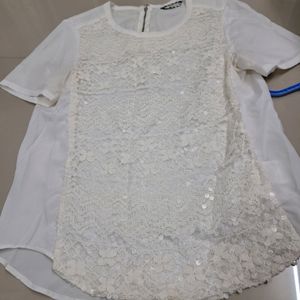 White Party Wear Top