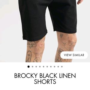 2 Snitch Linen Shorts (Black+Brown) W32