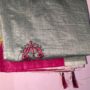 Gorgeous Grey And Pink Designer Paithani Saree