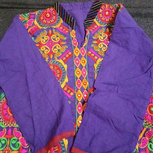 Embroided Cotton Kurti Kashmiri