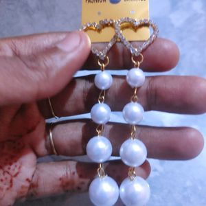 Long Stone And Moti Earing