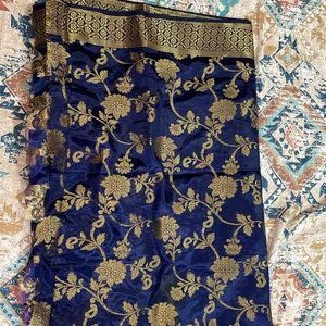 Navy Blue Zari Work Blouse Piece