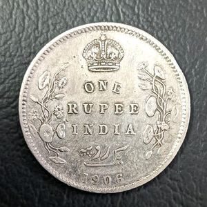 1906 British India 1rupee Silver Coins