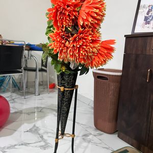 Big Orange Flowers With Vase