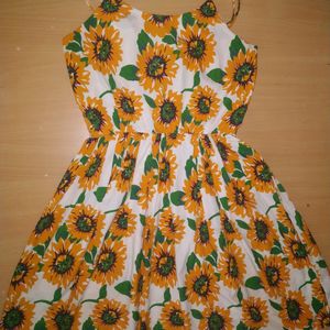 Beautiful Women Sunflower Design Short Frock