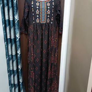 Aavasa Printed Long Anaarkali Kurta Size 38-40