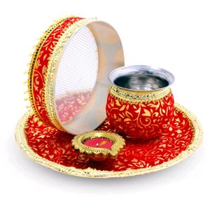 Decorated Karwachoth Thali