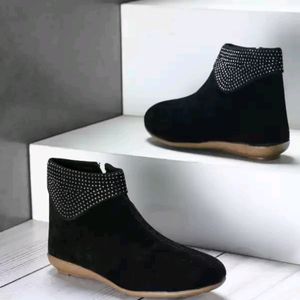 Black Velvet Designer Boots