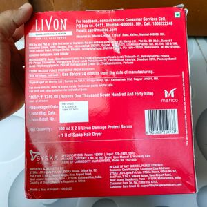 Syska Hair Dryer Brand New And Livon Hair Protection Serum