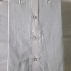 Men's White Formal Shirt Full Sleeves Office Wear