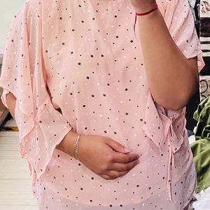 Pink Top With Beautiful Sleeves