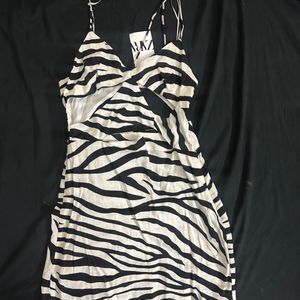 zara cut out animal print mini dress