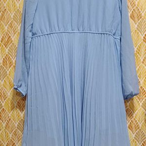 Party Wear Blue Flayered Dress