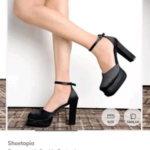 Shoetopia Black Platform Heels