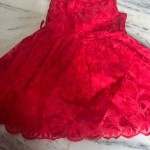 Red Embroidery Frock 3-4 Years