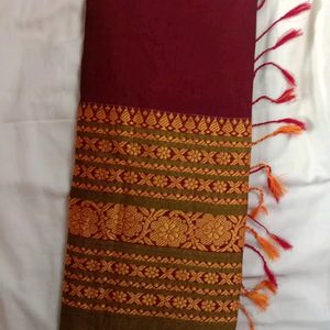 Handwoven Khadi Cotton Begampuri Saree