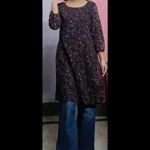 Anouk Floral Printed Pure Cotton Kurta from Myntra