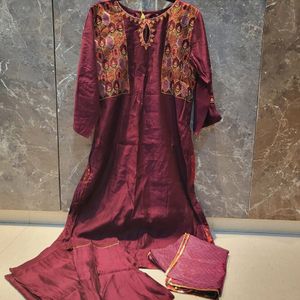 Burgundy Kurta Set