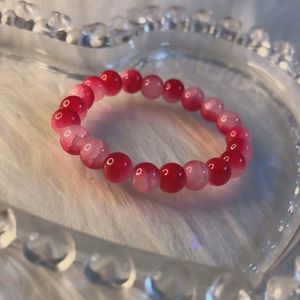 Red Double Shade Glass Bead Bracelet