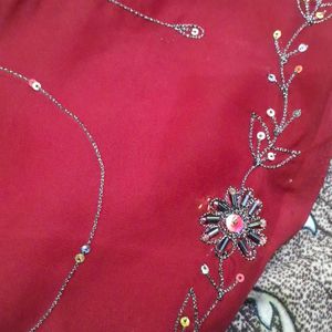 Embroidery  Work Saree With  Out Blouse  Piece