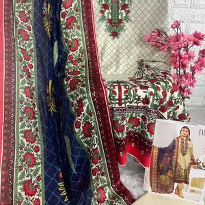 SET OF 6 Pakistani Suit With Cotton Dupatta