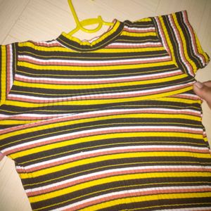 Multicolour Striped Top Women 💛🖤And Girl