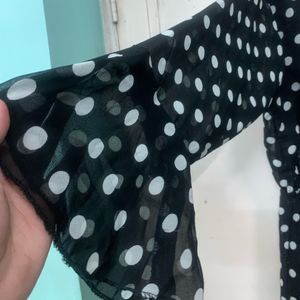 Black and White Polka Dots Maxi Dress